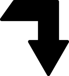 Arrow Down Broken Filled Angle Vinyl Cutting Svg File, Free Vectors File